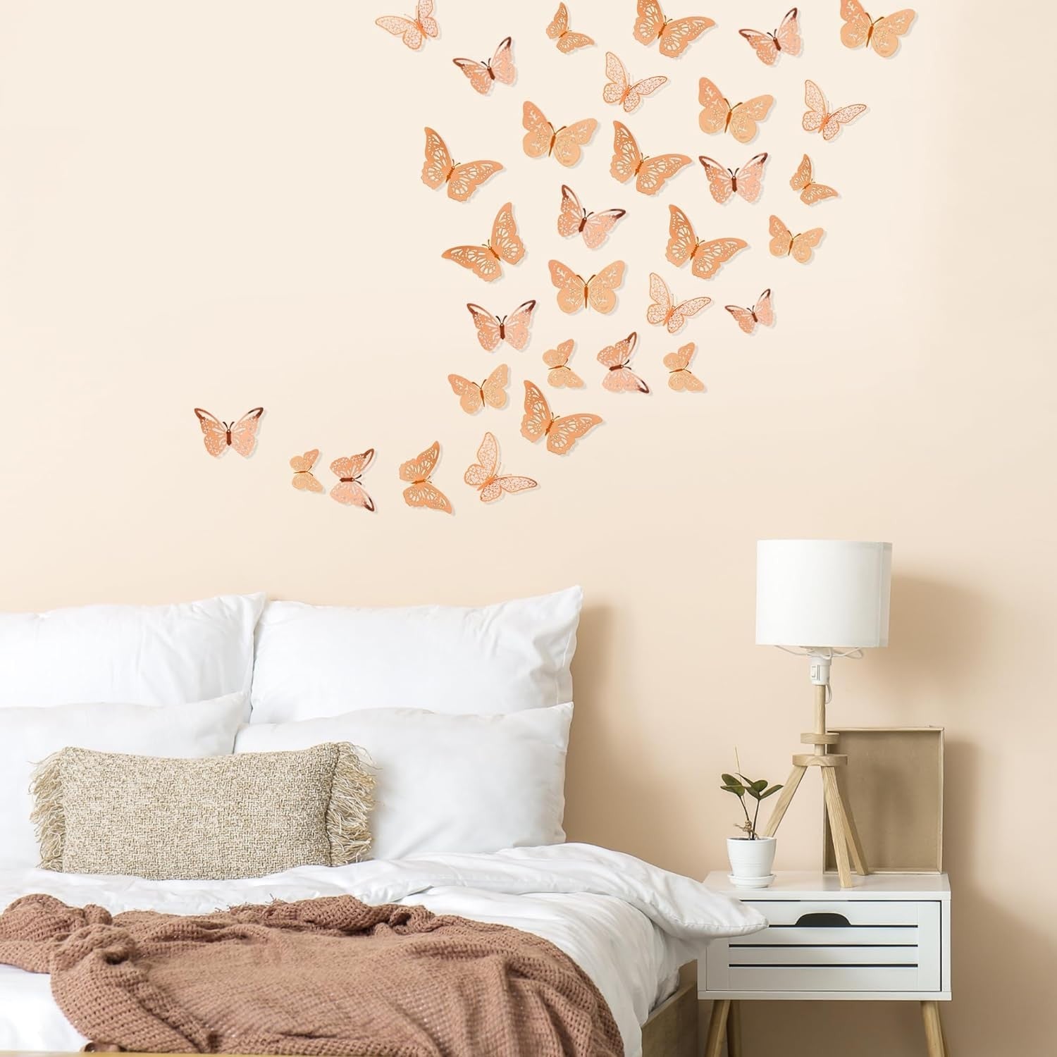 48 Pcs Silver Butterfly Decorations Butterfly Wall Decor 3D Butterfly Party Decorations Butterflies for Bouquet Cake Decorating