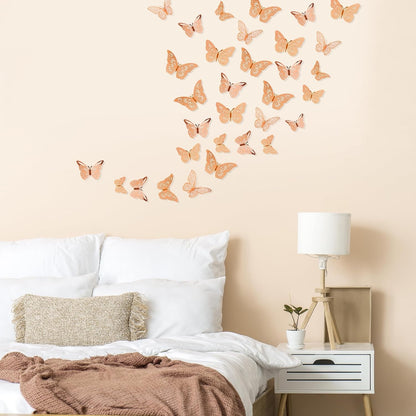 48 Pcs Silver Butterfly Decorations Butterfly Wall Decor 3D Butterfly Party Decorations Butterflies for Bouquet Cake Decorating