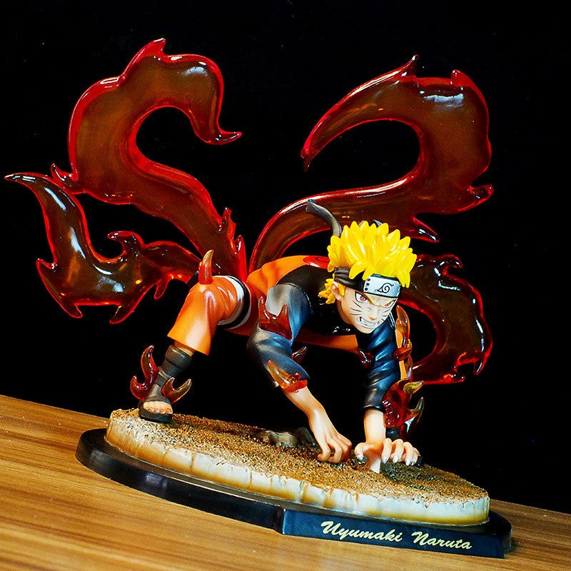 Naruto Quatro Caudas Naruto Uzumaki Modelo de Estátua Decoração de Mesa Coleção GK Modelo Feito à Mão Brinquedo de Figura de Anime Presentes Infantis