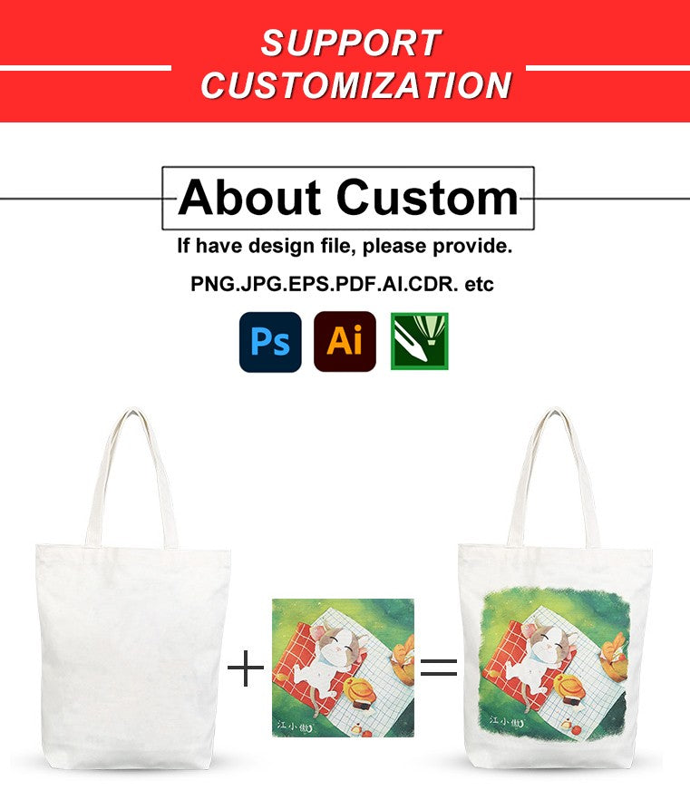 Wholesale Custom 50pcs/Lot Reusable Cotton Grocery Shopping Bags Printed logo High capacity Canvas Tote Bag