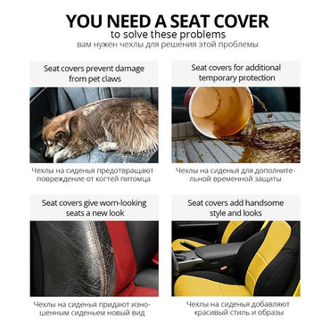 5pcs Car Seat Covers Set Universal Fit Most Cars Covers with Tire Track Embroidery Detail Styling Car Seat Protector