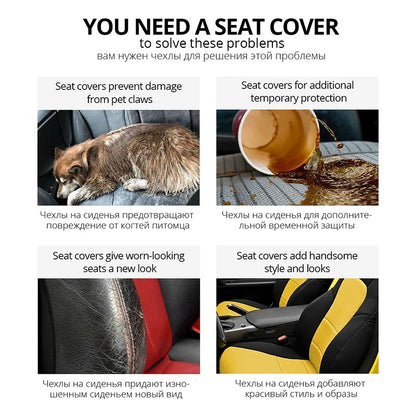 5 peças Capas de Assento Automotivo Conjunto Universal para a Maioria dos Carros Capas com Detalhe de Bordado de Pneu Estilização Protetor de Assento Automotivo