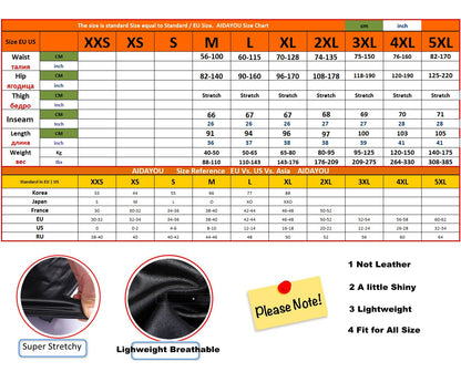 Spring Plus Size  Faux Leather Leggings Super Stretchy  Spandex Clothing PU Leather Pant Tummy Control