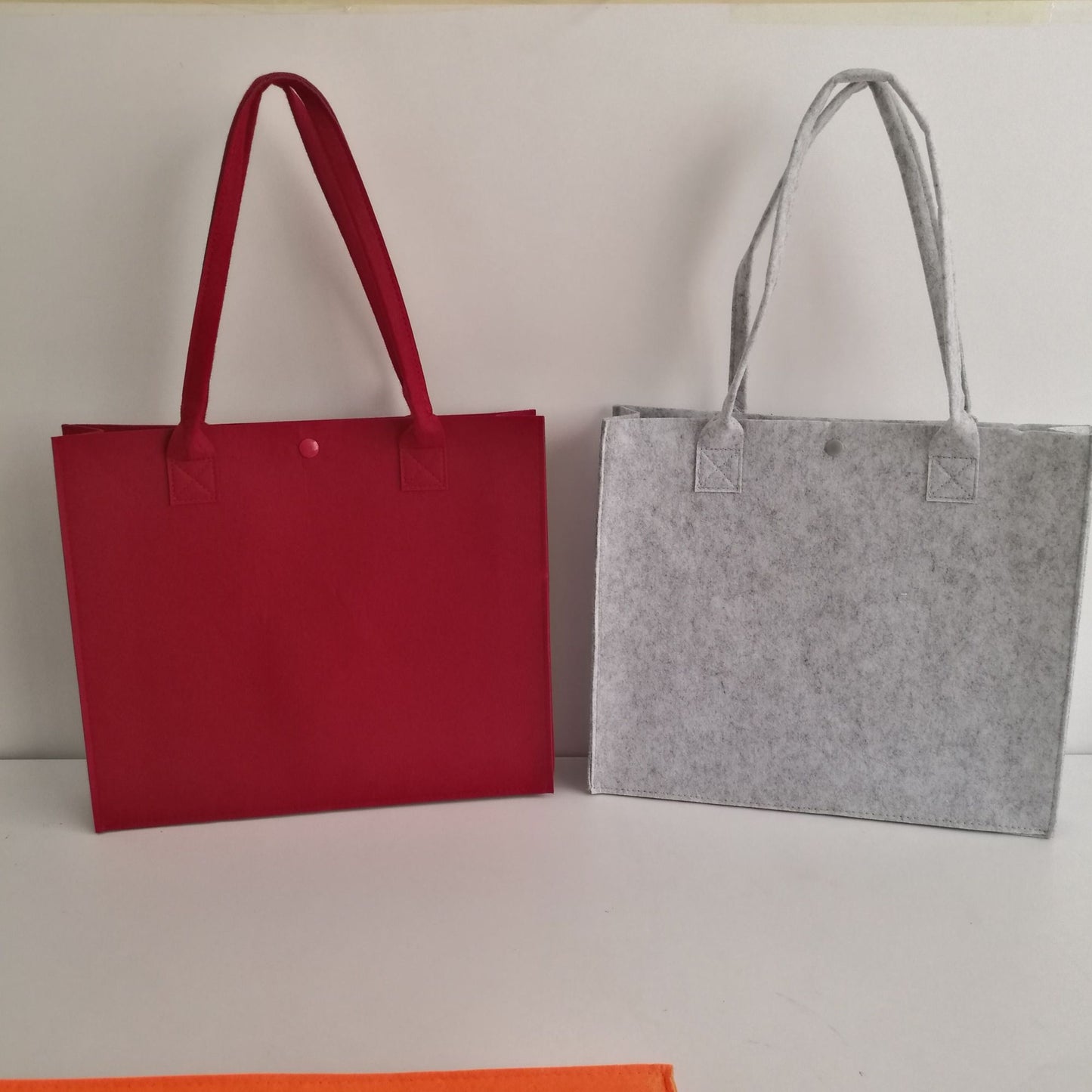 Wholesale 100pcs/lot Hot Sell Large Capacity Customize Logo Size Felt Reusable Tote Shopping Bags for Wedding Party Packaging