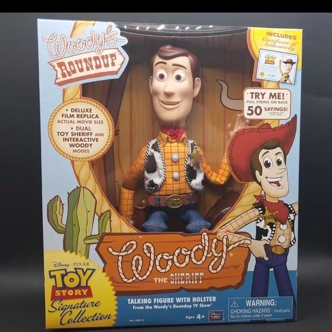 Bonecos de Ação Woody Disney Pixar Toy Story 40cm com Som de Filme em Inglês, Boneco de Personagem, Vaqueiro de Pano, Presente de Aniversário para Crianças
