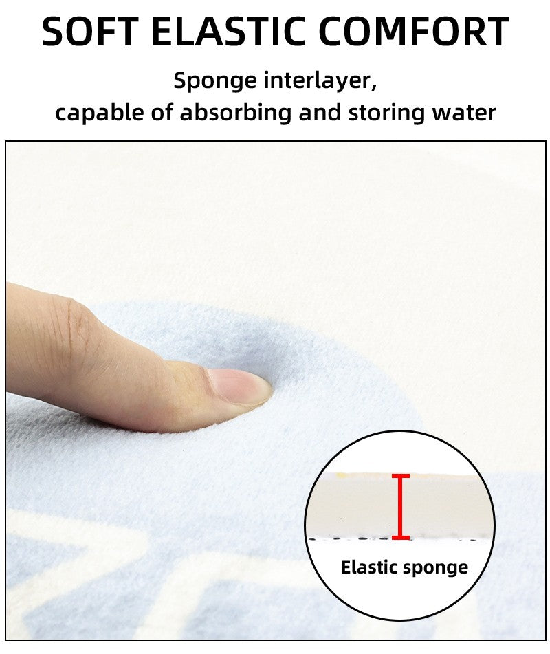 Pink jellyfish pattern bathroom floor mat, water absorbing small carpet, toilet seat mat, decorative mat, machine washable