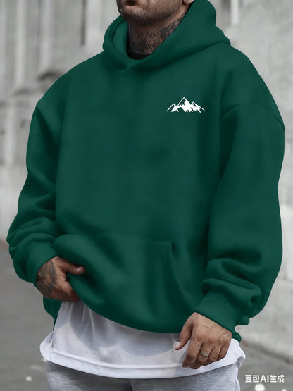 Men's Casual Pink Hoodie Fashionable Pattern Long Sleeve Regular Fit Casual Wear Hoodie Front Blended Hoodie