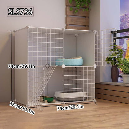 Gaiola para Gatos para Uso Doméstico, Casa para Gatos Interna com Espaço Livre, Abrigo para Gatos, Ninho para Gatos, Gaiola para Pets, Vila para Gatos Pequenos de Três Andares