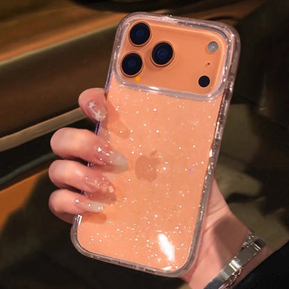Capa de Telefone Transparente com Glitter Bling de Luxo para iPhone 17 Pro Max 16 15 14 13 12 11 XS X XR 7 8 16 Plus 16E 17 Air