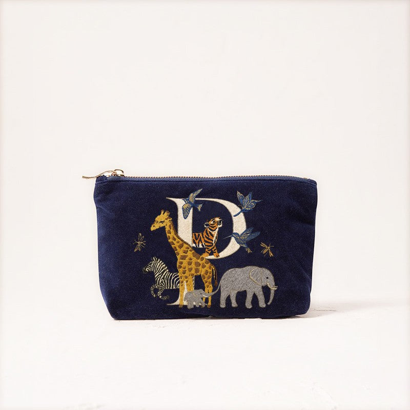 Cute Animal Letter Print Velvet Clutch Makeup Bag - Fashionable And Stylish Cosmetic Pouch for Women