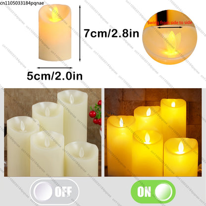 10-240pcs Flameless Fake Candle LED Flickering Candles with Remote Control Battery Operated Pillar Candles for Valentine's Day