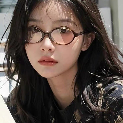 New Vintage Oval Frame Myopia Glasses for Women Men Anti Blue Light Near Sight Eyeglasses KoreanStyle Unisex Fashionable Eyewear
