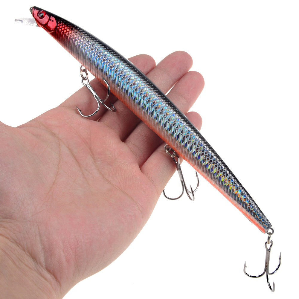 16 Cores 18cm 24g Isca Artificial Minnow Laser Crankbait Dura Plástico Grande Isca Falsa para Pesca Marítima