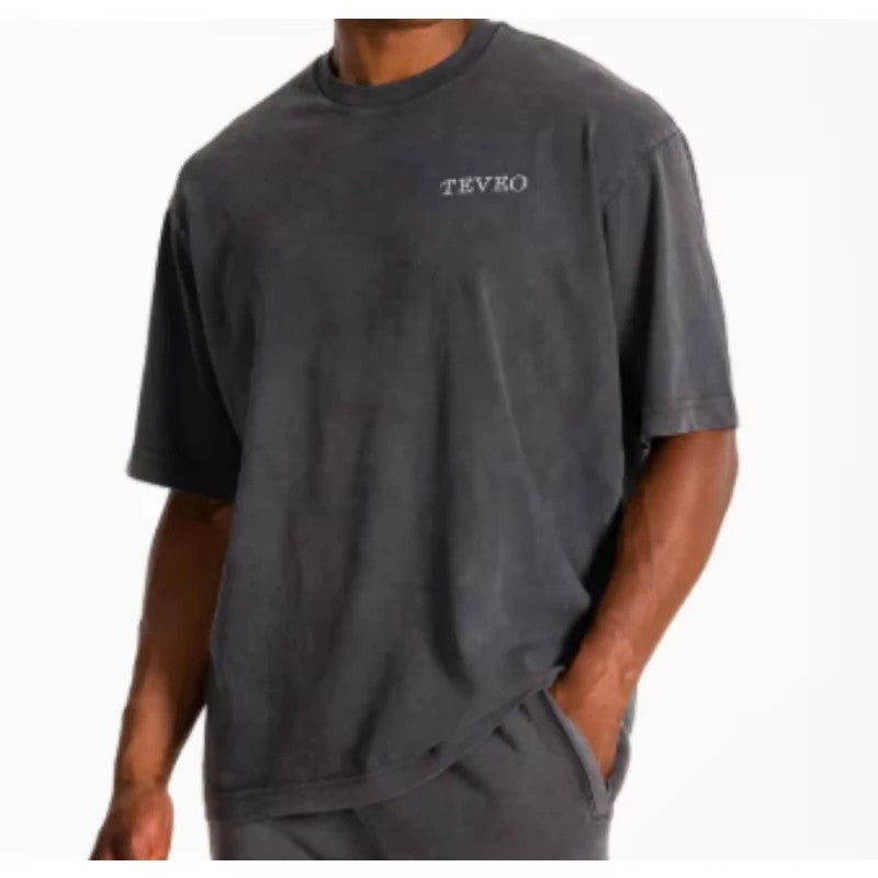 2025 New Fashion Brand TEVEO Cotton Classic Short-sleeved Round Neck T-shirt Loose Casual Fashion Top Couple T-shirt Summer