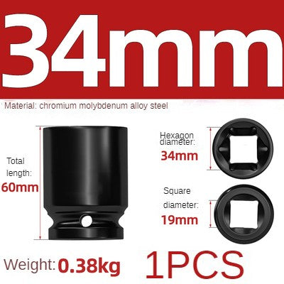 Conjunto de Soquetes Sextavados Reforçados de 3/4 de Polegada 17-50mm, Chave Pneumática, Conjunto de Bicos, Ferramentas de Mecânico, Ferramenta Manual