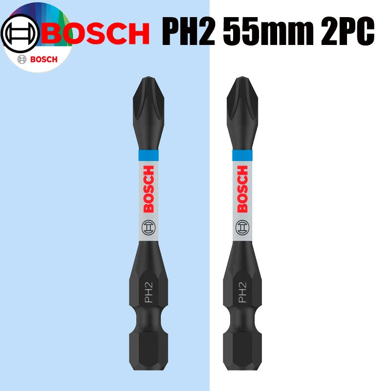 Pontas de chave de fenda de impacto BOSCH PH/PZ 55mm Aço modificado S2 Processo de tratamento térmico Ferramentas de fixação de alta durabilidade