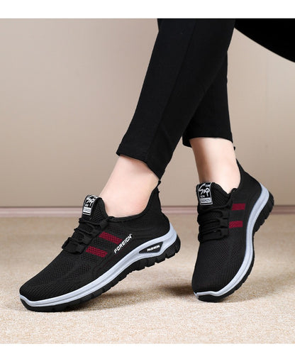 Autumn Women Sneakers Fashion Lace Up Mesh Breathable Outdoor Walking Purple Round Toe Non-slip Thick Sole Tennis Shoe Mujer