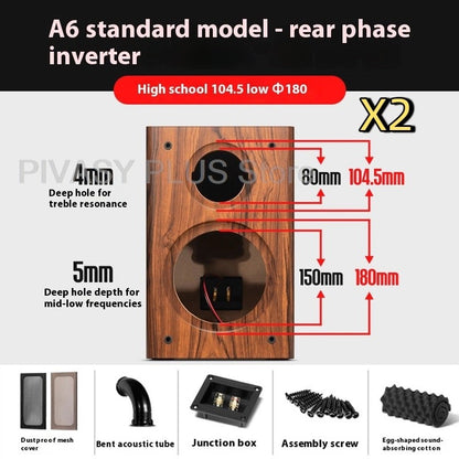 6.5 Inch Speaker Cabinet 18mm MDF Empty Sound Box DIY Enclosure Front Rear Port Speaker Accessories For Home Theater DJ Studio