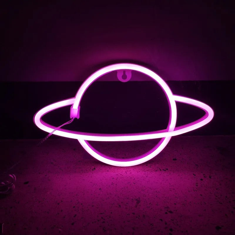 Neon Sign Alien Face Shaped Wall Hanging Lights for Home Game Room Saucerman  Plant LED Night Lamps Xmas Party Holiday Art Decor
