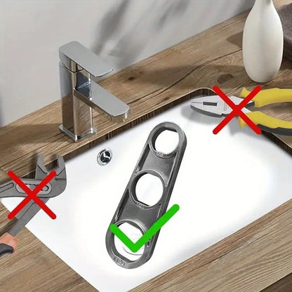 Chave Universal para Aerador de Torneira, Ferramenta 6 em 1 de Liga de Zinco para Bicas de Cozinha e Banheiro