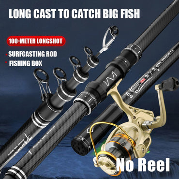 3.0M-4.5M Telescopic Fishing Rod Carbon Portable Spinning Fishing Pole for Boat Saltwater Freshwater Surfcasting Baitcasting Rod