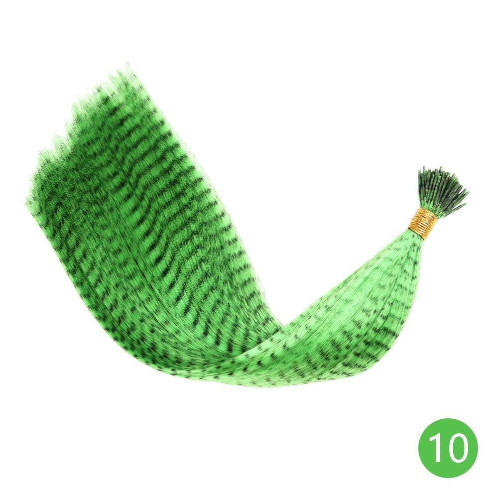 Extensão de Cabelo de Pena AZQUEEN 10 Peças Cabelo Falso I Tip Cabelo Sintético Arco-Íris 16 Polegadas Aplique de Pena para Extensão de Cabelo
