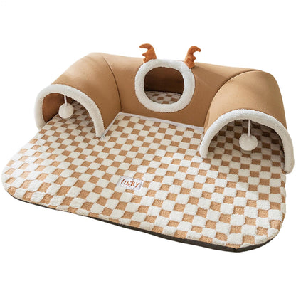 Toca Túnel para Gatos Brinquedo Túnel para Gatos Tenda Quente Casa Brinquedos para Cães Animais de Estimação Interno Externo Jogos de Canto de Parede Lado de Fora