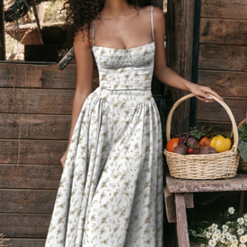 Summer Women Elegant Sleeveless Backless Pleated Dresses Lady Sexy Solid Sling M