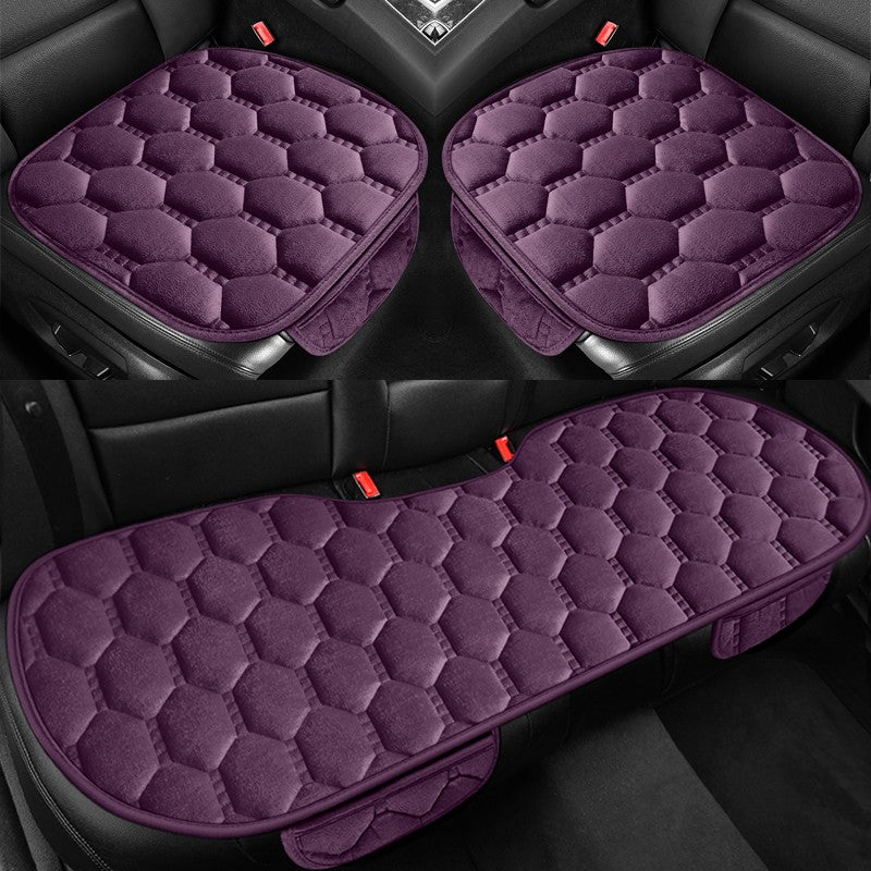 Car seat cushion three piece set, single seat, single piece, winter plush backrest, no binding, anti slip, cold resistant pad