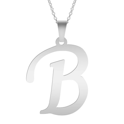Colar de Letras de Moda A-Z para Mulheres Homens Aço Inoxidável de Alta Qualidade Colar Alfabeto Inglês A B C D E F G H I J K L M N O P Q R S T U V W X Y Z