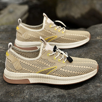 Sapatos Masculinos Casuais de Couro Genuíno para Exteriores Marca de Sapatos Masculinos para Escalada Caminhada Viagem Sapatilhas Respiráveis Masculinas Calçados de Verão