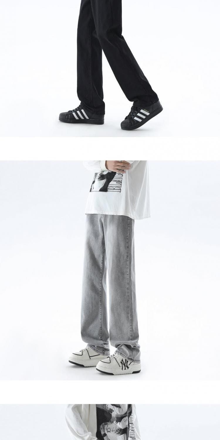 Cleanfit Extended Length Men's Jeans High Waist Slim Straight Leg Micro Flared Pants Bla Knife  Faionable Tall Size