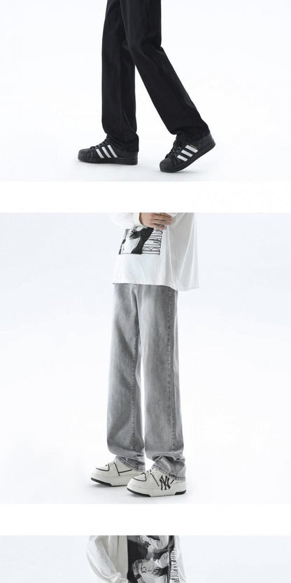 Cleanfit Extended Length Men's Jeans High Waist Slim Straight Leg Micro Flared Pants Bla Knife  Faionable Tall Size