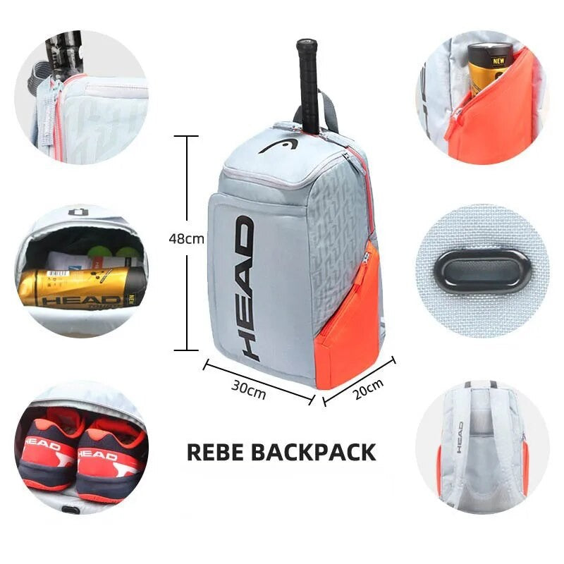 HEAD Original Radical Tennis Backpack 2-Pack Raquetes Bolsa Masculina Bolsa de Tênis Feminina Padel Mochila Esportiva