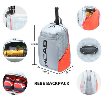 HEAD Original Radical Tennis Backpack 2-Pack Raquetes Bolsa Masculina Bolsa de Tênis Feminina Padel Mochila Esportiva