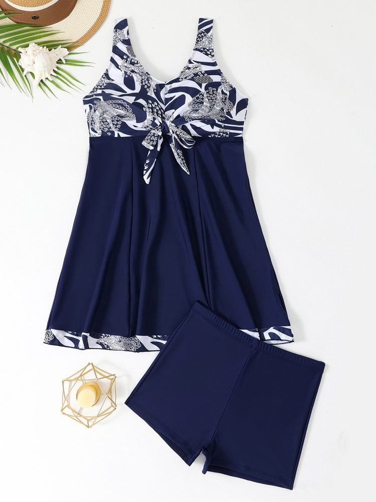 Vigoashely 2025 Sexy Blue Patchwork Tankini High Waist Push UP Swimsuit Women Swimwear Biquinis Lady Strapped Beach Bathing Suit