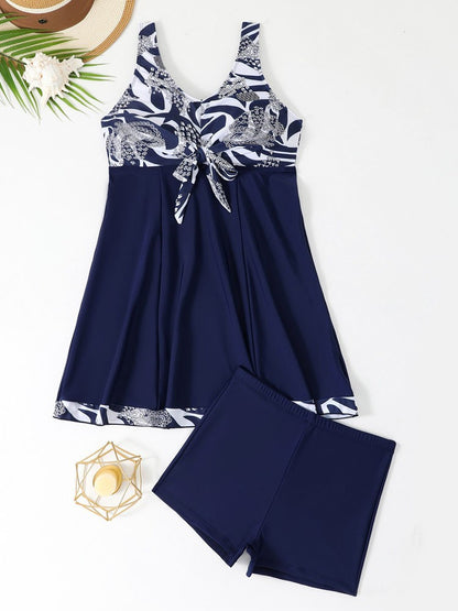 Vigoashely 2025 Sexy Blue Patchwork Tankini High Waist Push UP Swimsuit Women Swimwear Biquinis Lady Strapped Beach Bathing Suit