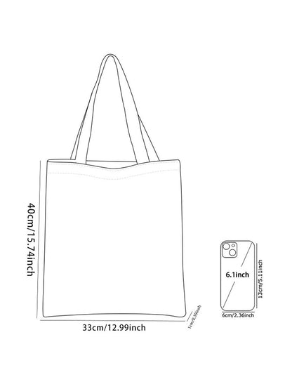 Panda pattern printed casual handbag, reusable fashionable backpack, multifunctional handbag, canvas shopping bag