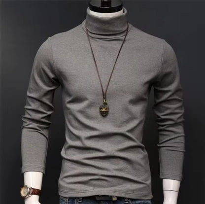 Winter Thermal Underwear Men High Collar Modal Plain Undershirts Man Warm Turtleneck Pullover Long Sleeve Tops Clothes Termico