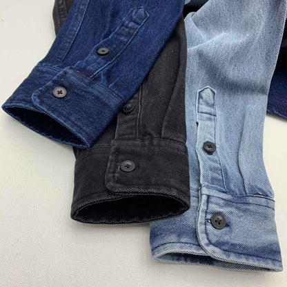 Heavy cargo denim shirt men May Khaki autumn do old retro loose casual plus size shirt coat