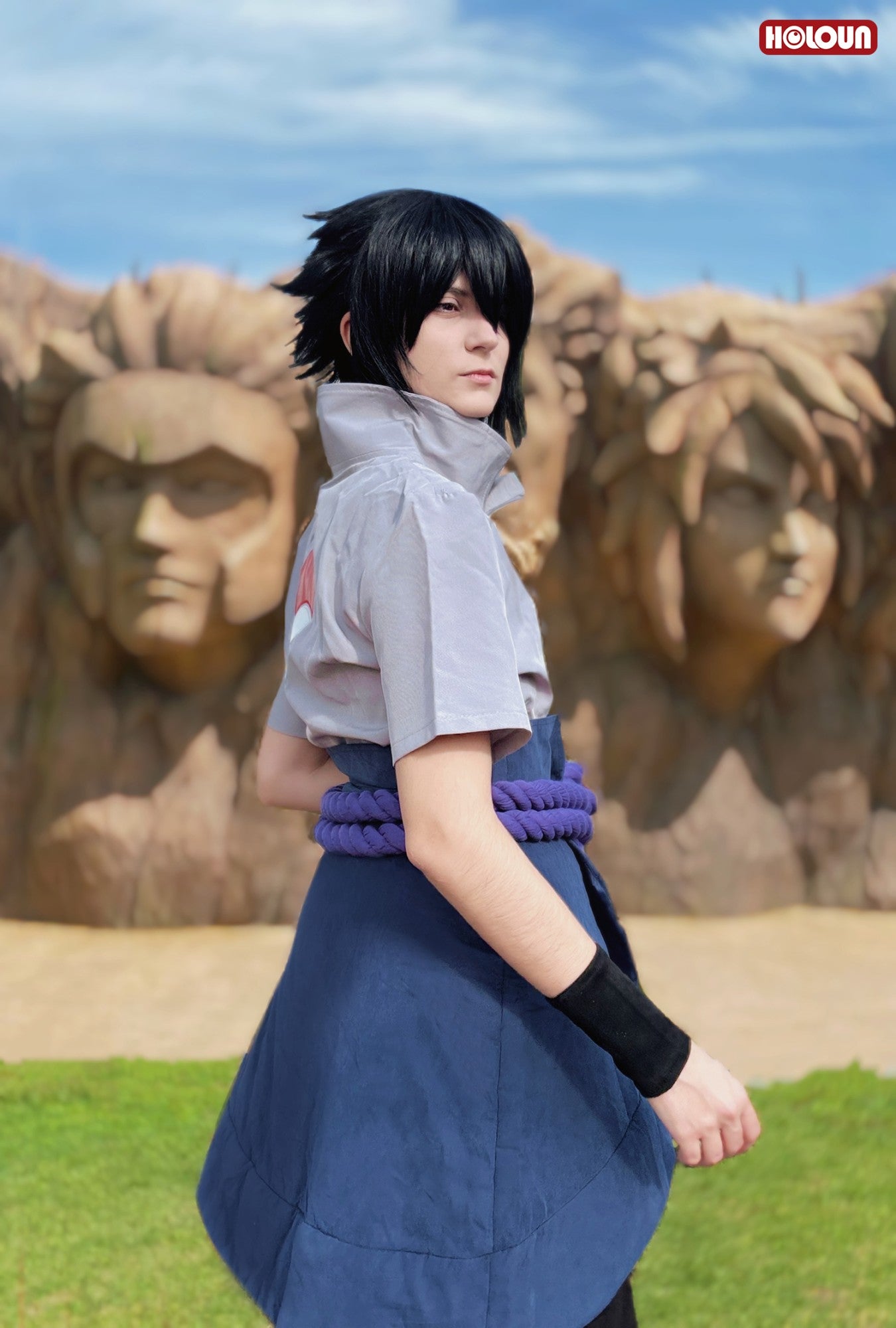 HOLOUN Anime Uchiha Sasuke Cosplay Costume Top Pants Belt Cos Convention Gift Adult Version Unisex