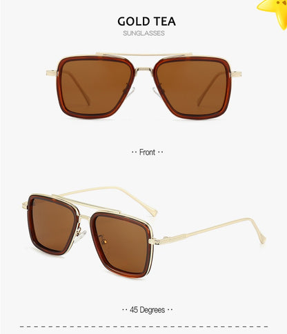Óculos de Sol Infantis Polarizados de Luxo Estilo Tony Stark Óculos de Sol Quadrados para Crianças Meninos Meninas Oculos Retrô Homem de Ferro