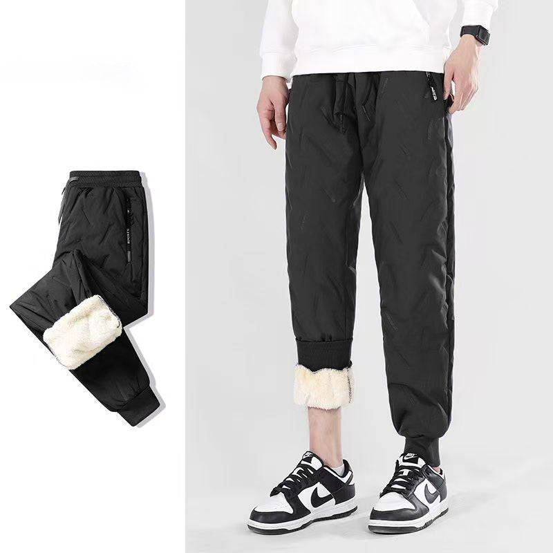 Animal Game Winter Sweatpants Men Plush Thick Fleece Casual Pants Lambswool Thermal Trousers Waterproof Windproof Warm Pants
