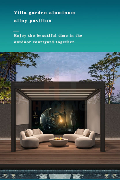 Outdoor Garden Gazebo Sun Room Waterproof Aluminum Pavillion 4x3 3x6 Electric Metal Louvred Pergola Bioclimatica roof Customized