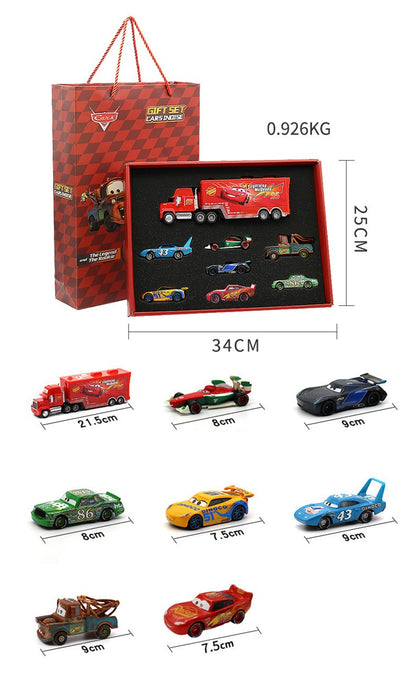 Disney Pixar Carros McQueen Mater Mack Tio Caminhão Liga Diecast Carro 1:55 Modelo Radiator Springs Cidade 11/6/4 Pçs Caixas de Carro Presente