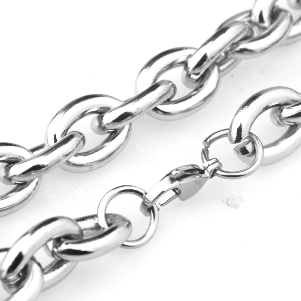 7"-40" Huge  Jewelry Men's 316L Stainless Steel Silver Color Big O Link Chain Necklace High Quality 8/11/13/15mm Not Fades