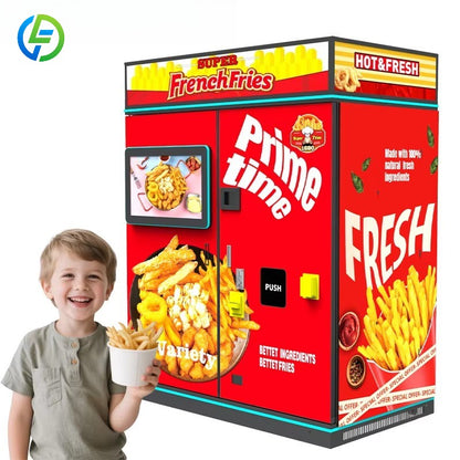 French Fries Vending Machine Automatic Robot Hot Food Fired Chicken and Fry Chip Vending Machine for Sale Factory Price