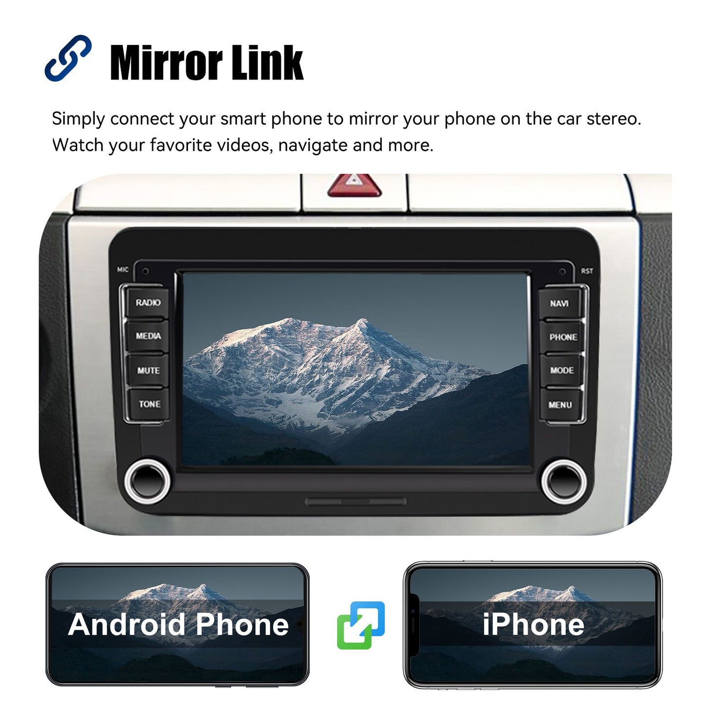 ESSGOO 7" Android 14 4G+64G Apple Carplay Som Automotivo GPS NAVI WIFI RDS FM BT para VW Golf 5 6 Passat Polo Touran Tiguan Caddy EOS