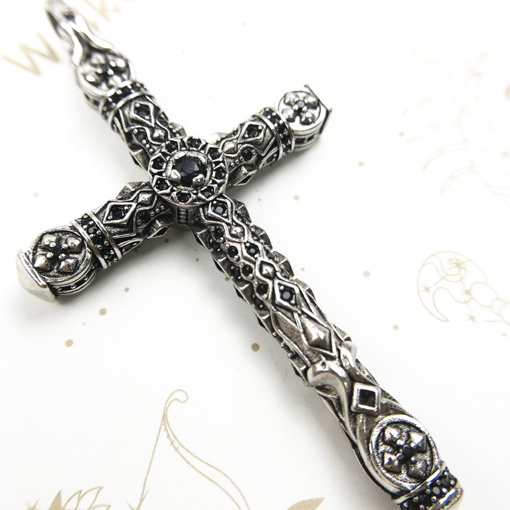 Richly Ornamented Cross Pendant Brand New Fine Jewelry Bijoux Accessories 925 Sterling Silver Gift For Woman Men
