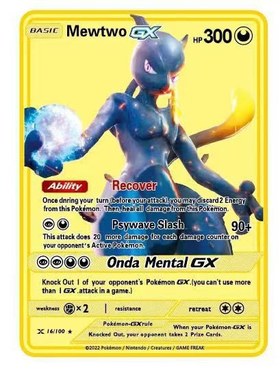 Pokemon English Metal Card Anime Pikachu Charizard Mewtwo Blastoise  Vmax Shiny Letters Game Collection Card Kids Toy Gifts